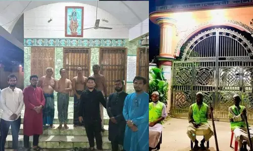 ബംഗ്ലാദേശിൽ ക്ഷേത്രങ്ങൾക്ക് കാവലിരുന്ന് മുസ്‌ലിംകൾ