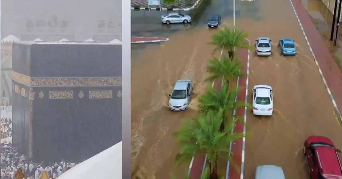 Heavy rains in Jizan, Saudi Arabia, flooded the wadis