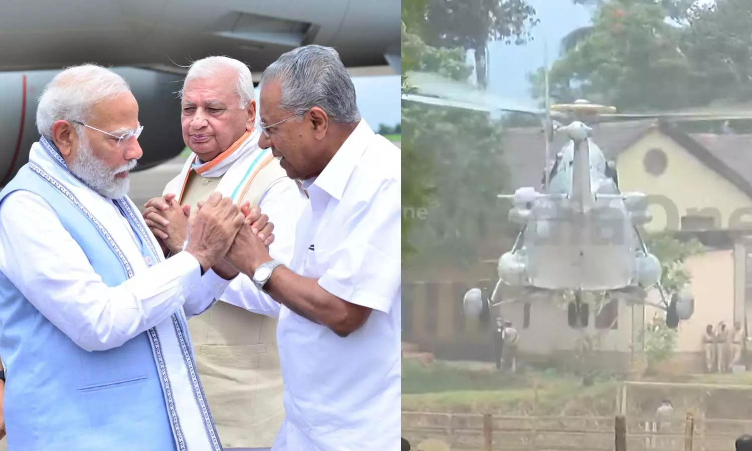 Prime Minister Narendra Modi arrives in Wayanad to visit the Mundakkai landslide disaster area