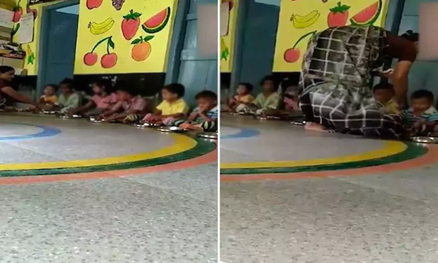 Anganwadi workers serve eggs to children, take them back after video shoot