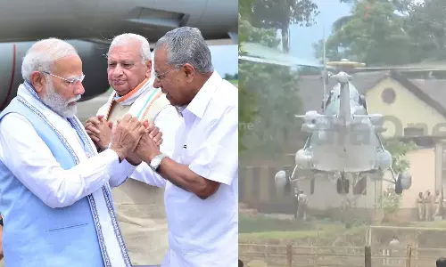 Prime Minister Narendra Modi arrives in Wayanad to visit the Mundakkai landslide disaster area