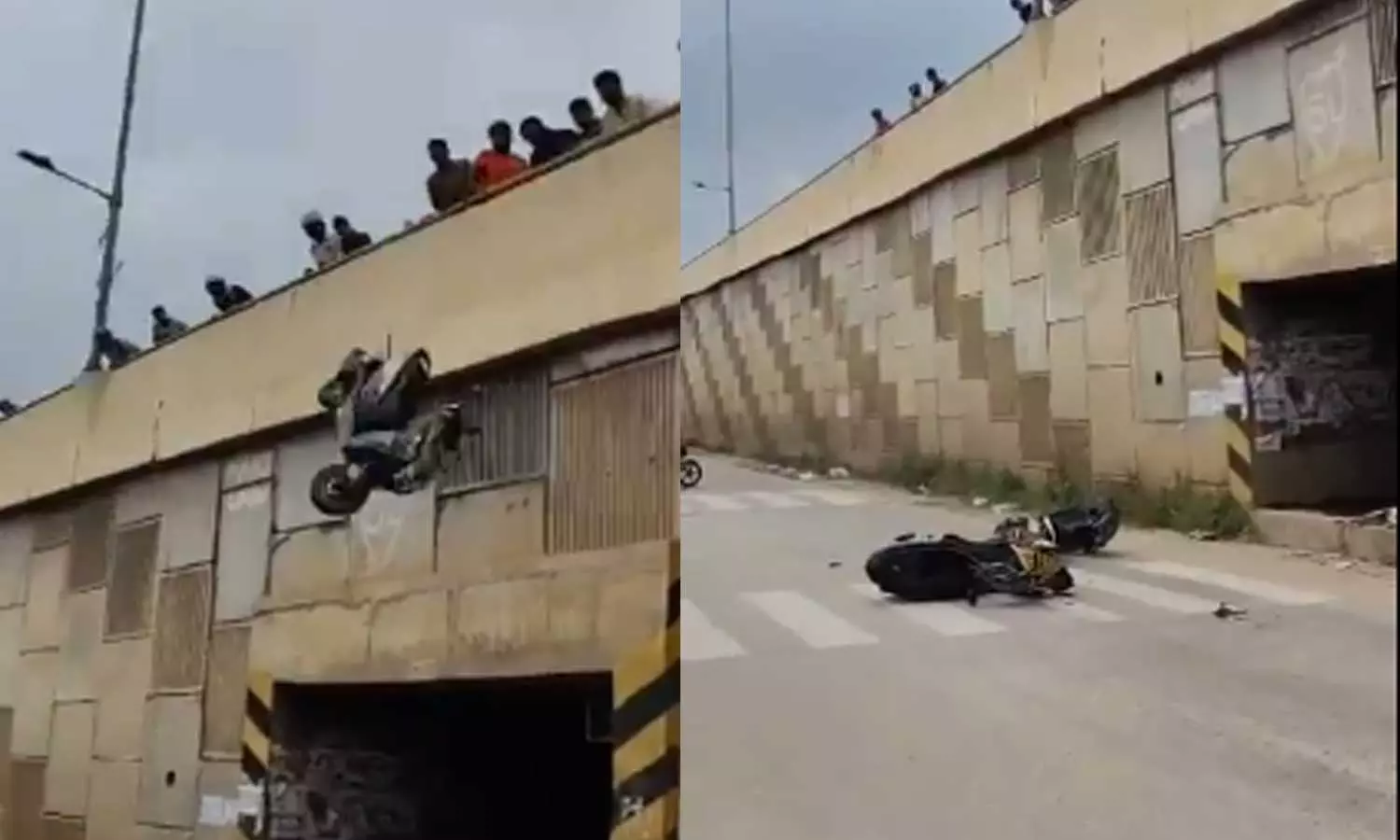 അഭ്യാസപ്രകടനത്തിൽ സഹികെട്ടു; ബെം​ഗളൂരുവിൽ നാട്ടുകാർ സ്കൂട്ടർ മേൽപ്പാലത്തിൽ നിന്ന് താഴേക്കെറിഞ്ഞു‌‌‌