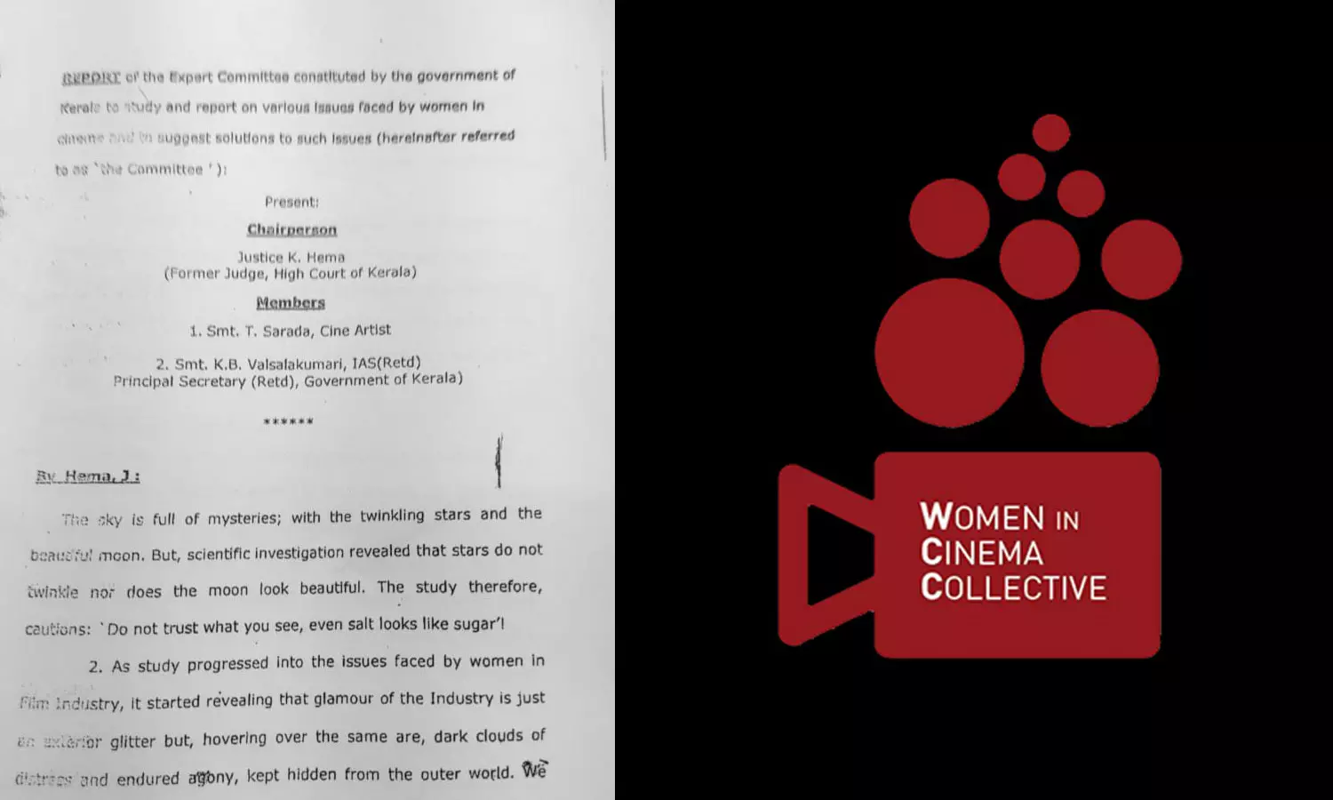 a founding member of WCC Lied that there is no problem in the film industry