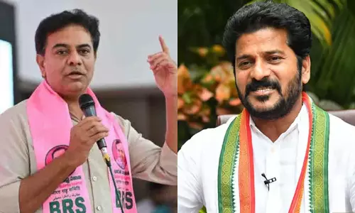 Revanth Reddy and KT Rama Rao challenging each other over Rajiv Gandhi Statue Installation in front of Telengana Secretariate