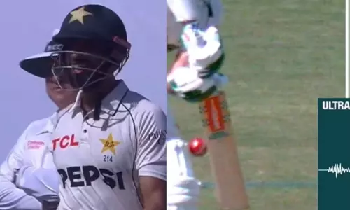 Out without the ball hitting the bat?; Pakistani star Shan Masood shouted at the umpire