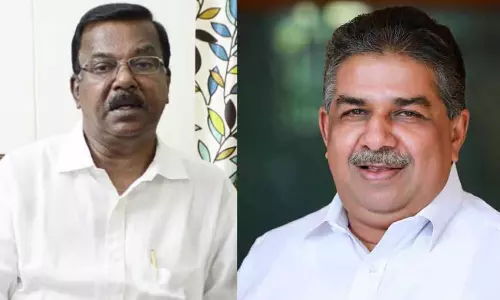 Famous for controversy; Criticizing Saji Cherian on stage. Divakaran, latest news malayalam വിവാദങ്ങൾ കൊണ്ട് പ്രശസ്തൻ; സജി ചെറിയാനെ വേദിയിലിരുത്തി വിമർശിച്ച് സി. ദിവാകരൻ