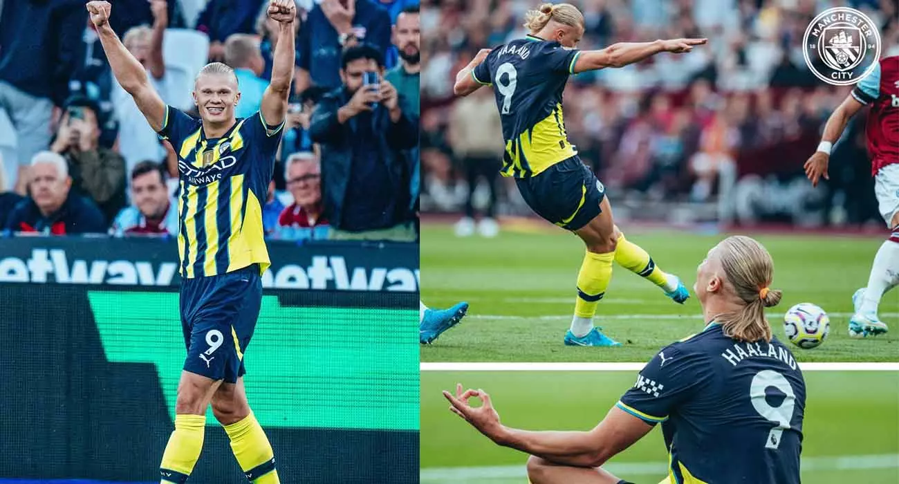 Second consecutive hat-trick; Holland followed Messi and Ronaldo