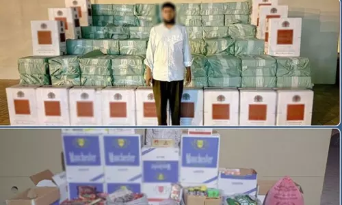 11,500 packs of banned cigarettes were seized in a raid at the house of an Asian worker in Oman.
