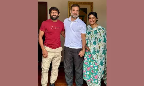 Rahul Gandhi meets Vinesh Phogat, Bajrang Punia amid Haryana poll ticket buzz