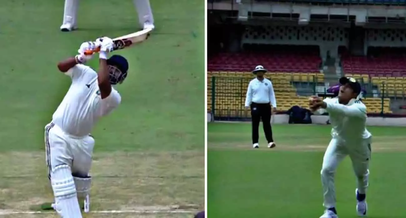 Duleep Trophy; Rishabh Pants brilliant catch by Gill - video