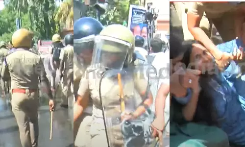 Massive conflict in Youth Congress March; rahul mamkootathil in custody