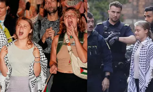 Greta Thunberg arrested in Copenhagen for protesting against Israel in Gaza war, Israel attack on Gaza, University of Copenhagen,