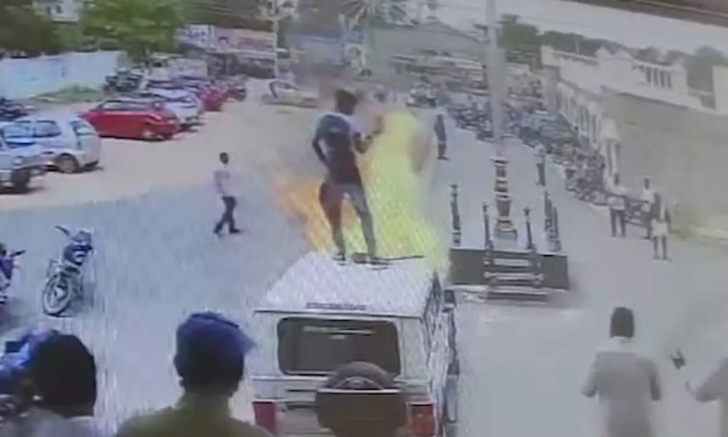 an sets tehsildars vehicle ablaze after cops refuse to file mothers complaint