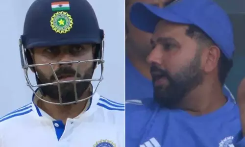 റിവ്യൂവിന് പോവാതെ കൂടാരം കയറി കോഹ്ലി; നിരാശ പരസ്യമാക്കി രോഹിത്