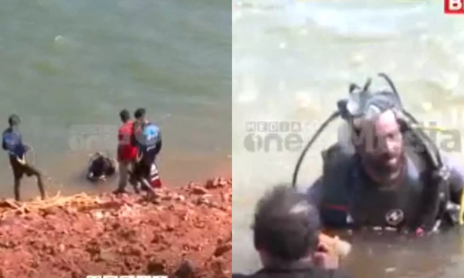 Part of Arjuns truck found in Gangavali river Searching Continues Part of Arjuns truck found in Gangavali river Searching Continues