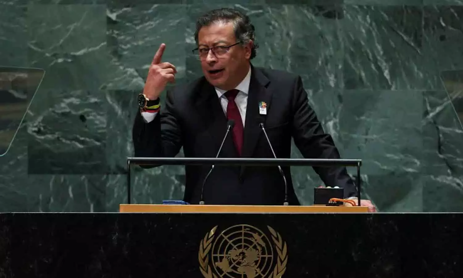 കൊളംബിയൻ പ്രസിഡന്റ് ഗുസ്താവോ പെട്രോ യുഎന്നിൽ സംസാരിക്കുന്നു കൊളംബിയൻ പ്രസിഡന്റ് ഗുസ്താവോ പെട്രോ യുഎന്നിൽ സംസാരിക്കുന്നു