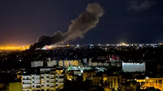 Smoke rises from an Israeli airstrike that hit the southern suburb of Beirut Smoke rises from an Israeli airstrike that hit the southern suburb of Beirut