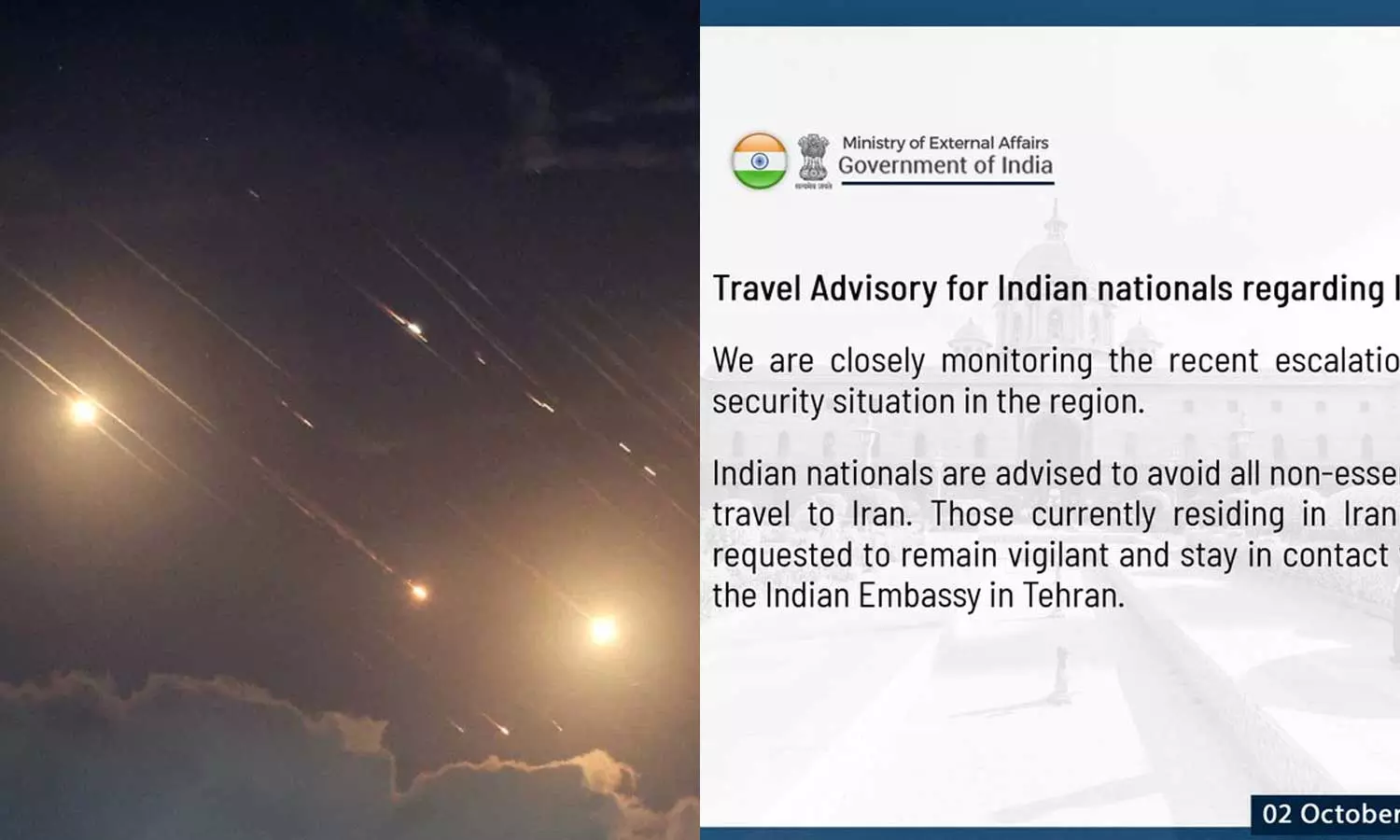Avoid Non-Essential Travel Indias Advisory Amid Iran-Israel Conflict