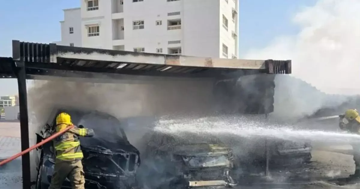 Several vehicles caught fire in Jabir Al Ahmed area