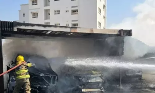 Several vehicles caught fire in Jabir Al Ahmed area