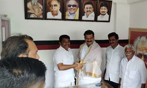 PV Anvar MLA met DMK Leaders