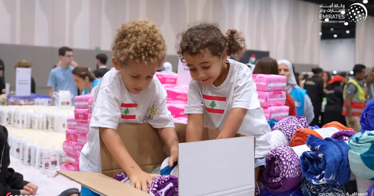 UAE collected 200 tons of aid for Lebanon in one day UAE collected 200 tons of aid for Lebanon in one day