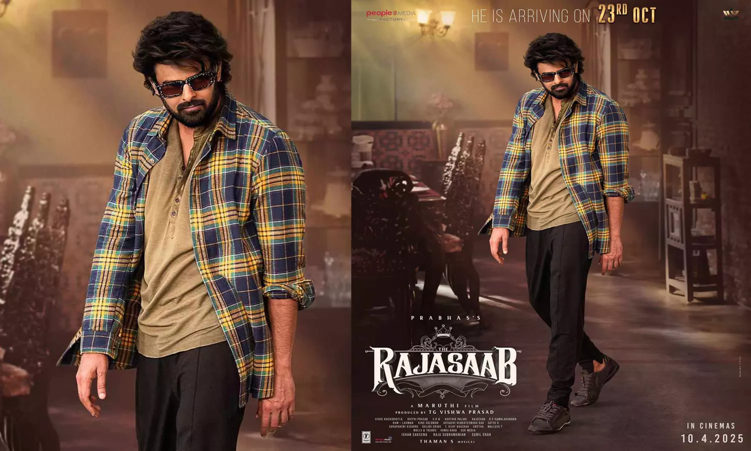 സമാനതകളില്ലാത്ത സ്റ്റൈൽ പ്രഭാസിന്‍റെ പുത്തൻ പോസ്റ്ററുമായി ദി രാജാ സാബ് ടീം