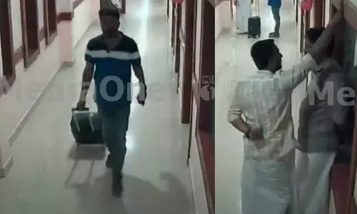 Raid in Congress leaders room in Palakkad KPM Hotel latest updates, Palakkad KPM hotel raid CCTV visuals, UDF, LDF, Rahul Mamkootathil, Feni Nainan, Palakkad by-poll 2024, Palakkad by election 2024,