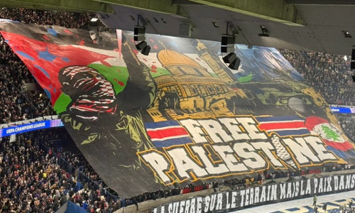 ‘Free Palestine’ banner