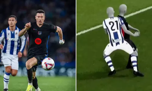 Alleged denial of Lewandowskis goal; War controversy in the Barca-Sociedad match