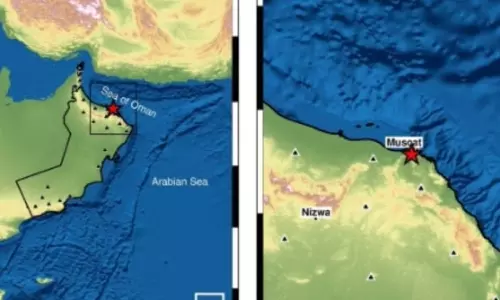 ഒമാനിലെ ആമിറാത്തിൽ നേരിയ ഭൂചലനം; റിക്ടർ സ്കെയിലിൽ 2.3 തീവ്രത രേഖപ്പെടുത്തി ഒമാനിലെ ആമിറാത്തിൽ നേരിയ ഭൂചലനം; റിക്ടർ സ്കെയിലിൽ 2.3 തീവ്രത രേഖപ്പെടുത്തി