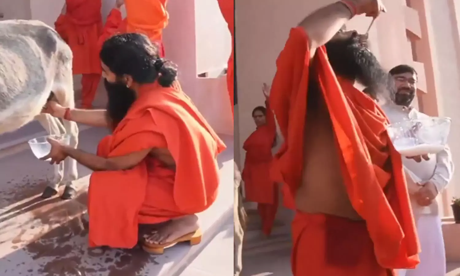 Baba Ramdev Tries Donkey Milk For The First Time