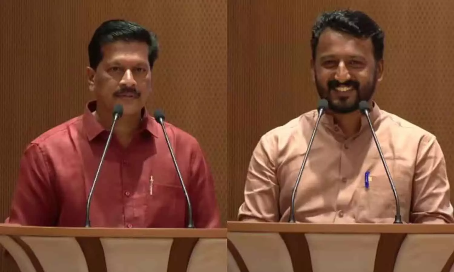 Speaker presents blue trolley bag to new MLAs