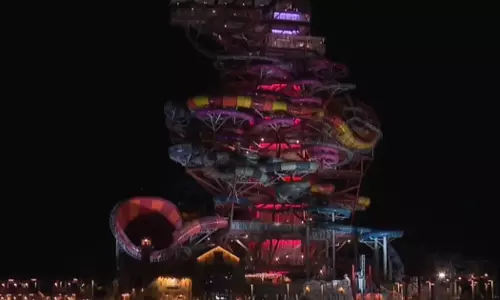 Guinness record for water slide at Qitaifan Island, Qatar