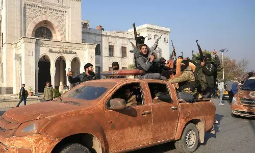 Syrian rebels advance towards the capital Damascus after capturing the cities of Aleppo and Hama, the rebel group has reached the outskirts of the city of Homs, Syria tension, Syria civil war 2024, Syria rebels, HTS,