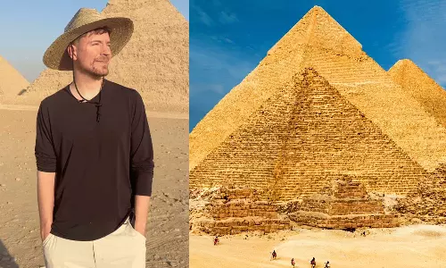 ആരും കാണാത്ത ആ കാഴ്ചകൾ ഒപ്പിയെടുക്കാൻ 100 മണിക്കൂർ; ഗിസ പിരമിഡുകൾ വാടകയ്‌ക്കെടുത്ത് യൂട്യൂബർ മിസ്റ്റർ ബീസ്റ്റ്