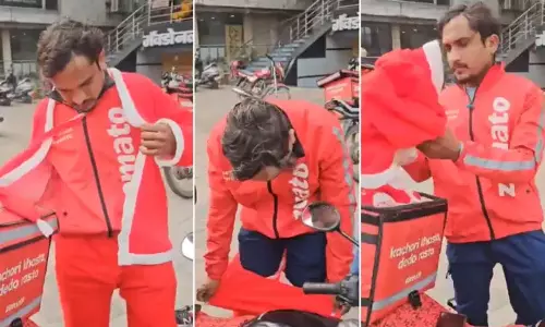 മധ്യപ്രദേശിൽ സാന്താക്ലോസ് വേഷം ധരിച്ച സൊമാറ്റോ തൊഴിലാളിയുടെ വേഷമഴിപ്പിച്ച് ഹിന്ദുത്വവാദികൾ