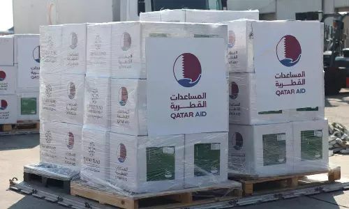 സിറിയയിലേക്ക് വീണ്ടും സഹായമെത്തിച്ച് ഖത്തര്‍; 37 ടണ്‍ ഭക്ഷ്യവസ്തുക്കളാണ് ഡമസ്‌കസിലെത്തിച്ചത്