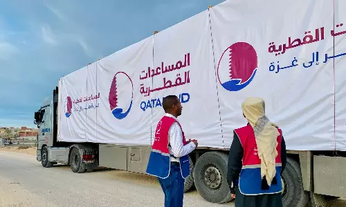 ഗസ്സയിലേക്ക് വീണ്ടും ഖത്തറിന്റെ സഹായം; 2600 ടൺ വസ്തുക്കൾ എത്തിച്ചു