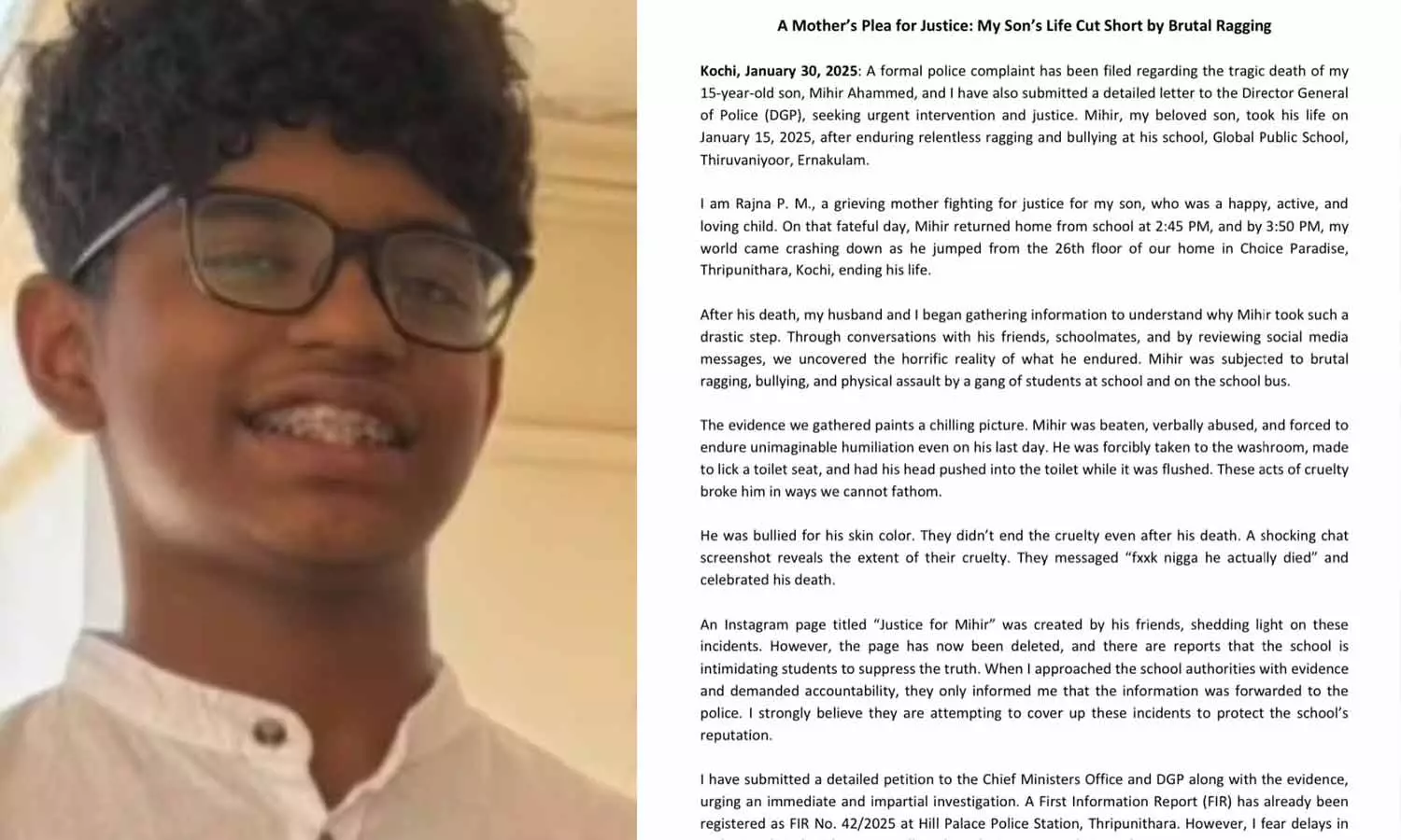 റാഗിങ്ങ് ആചാരമാണെന്ന് വിശ്വസിക്കുന്നവരാണ് ആ ജീവനെടുത്തത്’ കൊച്ചിയിൽ 15 കാരൻ മരിച്ച സംഭവത്തിൽ സാമന്ത