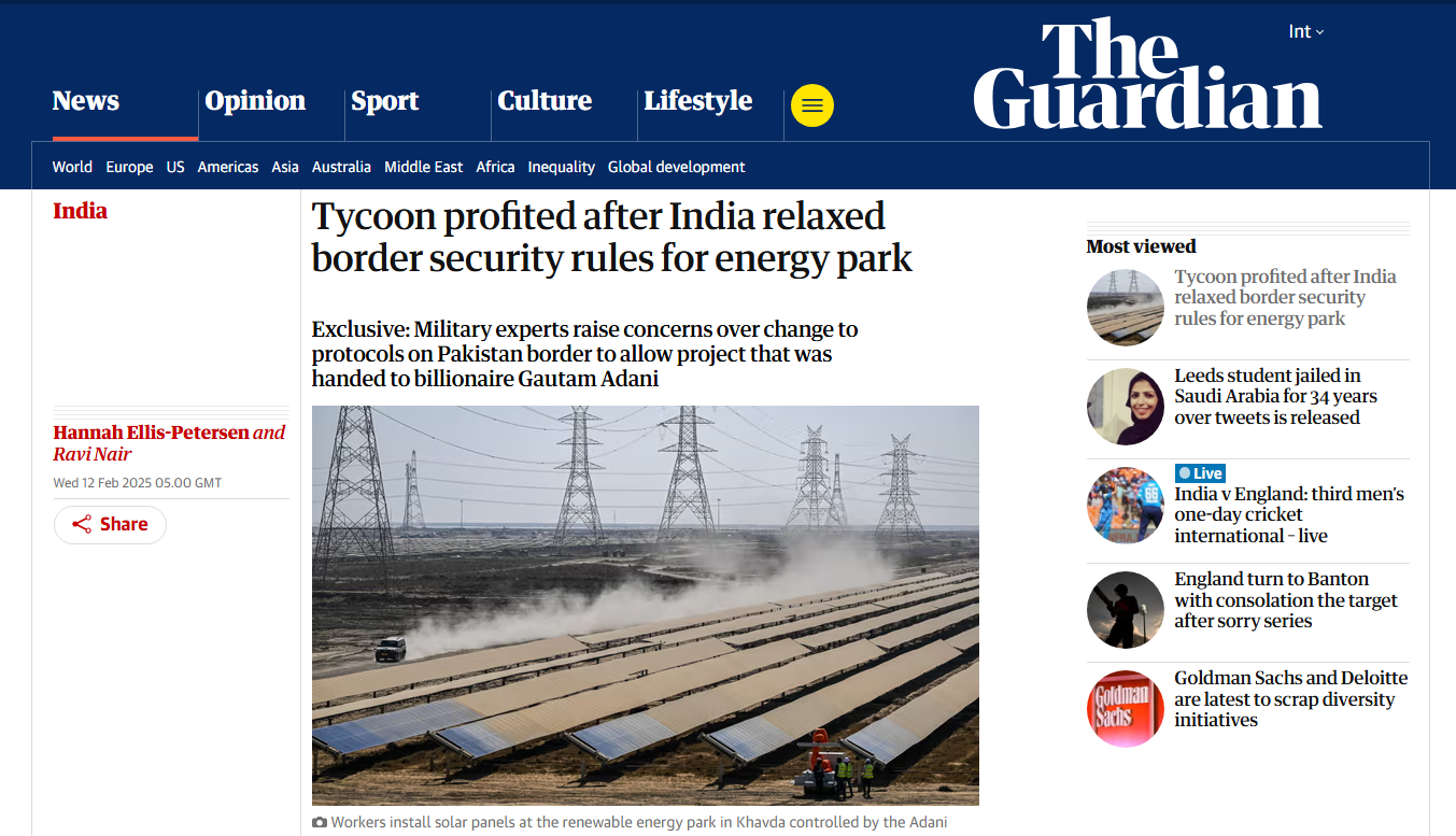 ദി ഗാര്‍ഡിയനില്‍ വന്ന റിപ്പോര്‍ട്ട്