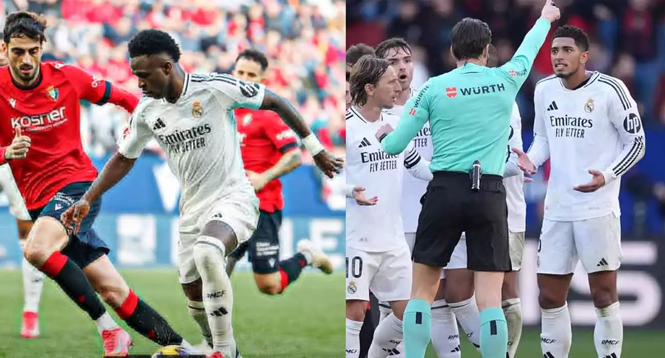 Red card for Bellingham, controversy; Osasuna tied Real, 1-1