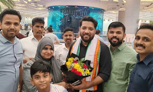 Shafi Parambil MP received at Jeddah Airport