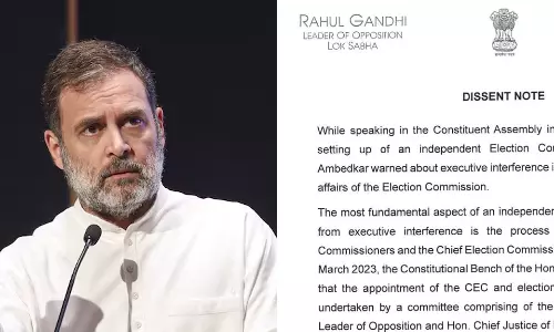 മുഖ്യ തെരഞ്ഞെടുപ്പ് കമീഷണർ നിയമനം: വിയോജനകുറിപ്പ് പുറത്തുവിട്ട് രാഹുൽ ഗാന്ധി