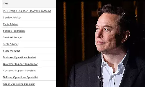 ഇലോൺ മസ്കും  ടെസ്‍ലയും ഇന്ത്യയിലേക്ക് ?; വൻ തൊഴിലവസരങ്ങൾ തുറന്ന് കമ്പനി