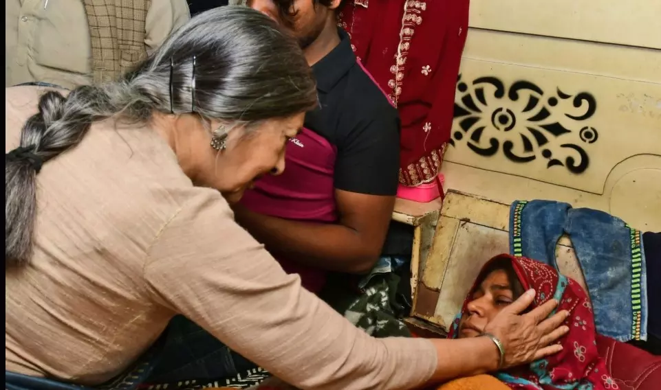 Brinda Karat meets family in Alwar