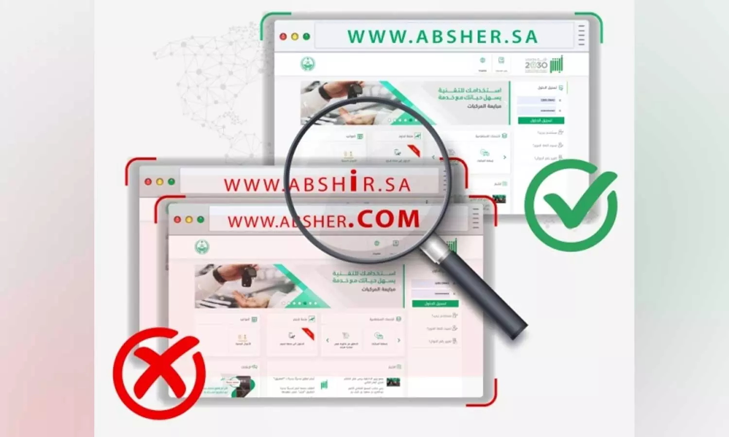 അബ്ഷിർ പ്ലാറ്റ്ഫോമിന്റെ പേരിൽ വ്യാജ ലിങ്കുകൾ സജീവം; മുന്നറിയിപ്പുമായി ആഭ്യന്തര മന്ത്രാലയം അബ്ഷിർ പ്ലാറ്റ്ഫോമിന്റെ പേരിൽ വ്യാജ ലിങ്കുകൾ സജീവം; മുന്നറിയിപ്പുമായി ആഭ്യന്തര മന്ത്രാലയം