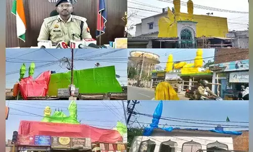 ഹോളി ആഘോഷം; യുപിയിലെ ഷാജഹാൻപൂരിൽ 70 മുസ്‍ലിം പള്ളികൾ ടാർപോളിൻ കൊണ്ട് മൂടിക്കെട്ടി