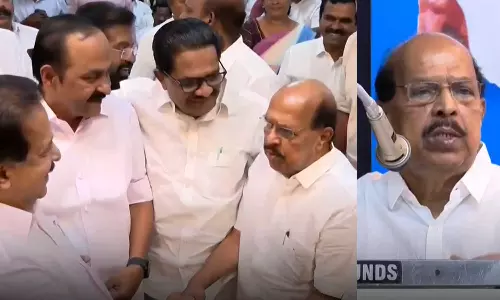 CPM Leader G Sudhakaran Attends in KPCC Programme