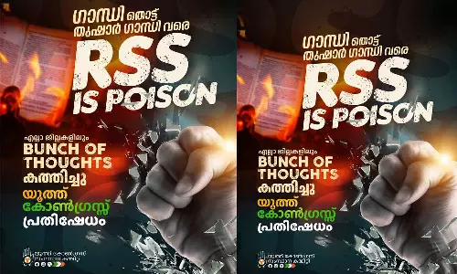 Youth Congress protest against RSS